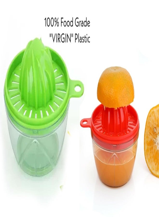 Ervio Manual Citrus Juicer with Container - Hand Press Juicer for Orange, Lemon & Lime | Portable Plastic Juice Squeezer | BPA-Free & Easy to Clean | Travel-Friendly & Compact Kitchen Tool - Image 5